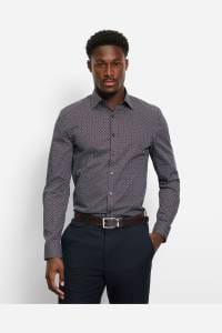 OLYMP No. Six Super Slim Hemd bordeaux, Bedruckt