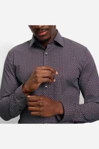 OLYMP No. Six Super Slim Hemd bordeaux, Bedruckt