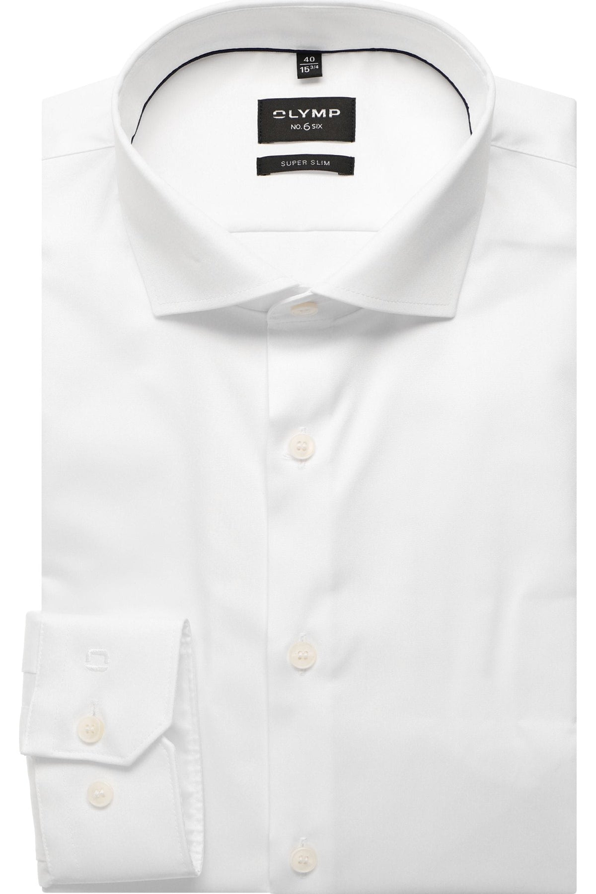 OLYMP No. Six Super Slim Hemd weiss, Einfarbig