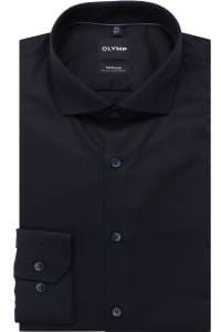 OLYMP No. Six Super Slim Hemd kobalt, Einfarbig