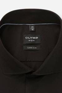 OLYMP No. Six Super Slim Hemd schwarz, Einfarbig