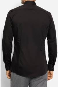 OLYMP No. Six Super Slim Hemd schwarz, Einfarbig