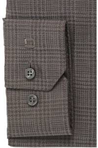 OLYMP No. Six Super Slim Hemd braun, Jacquardmuster
