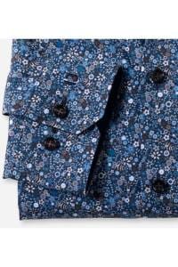 OLYMP No. Six Super Slim Hemd blau/braun, Gemustert