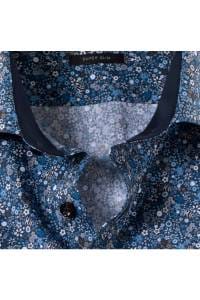 OLYMP No. Six Super Slim Hemd blau/braun, Gemustert