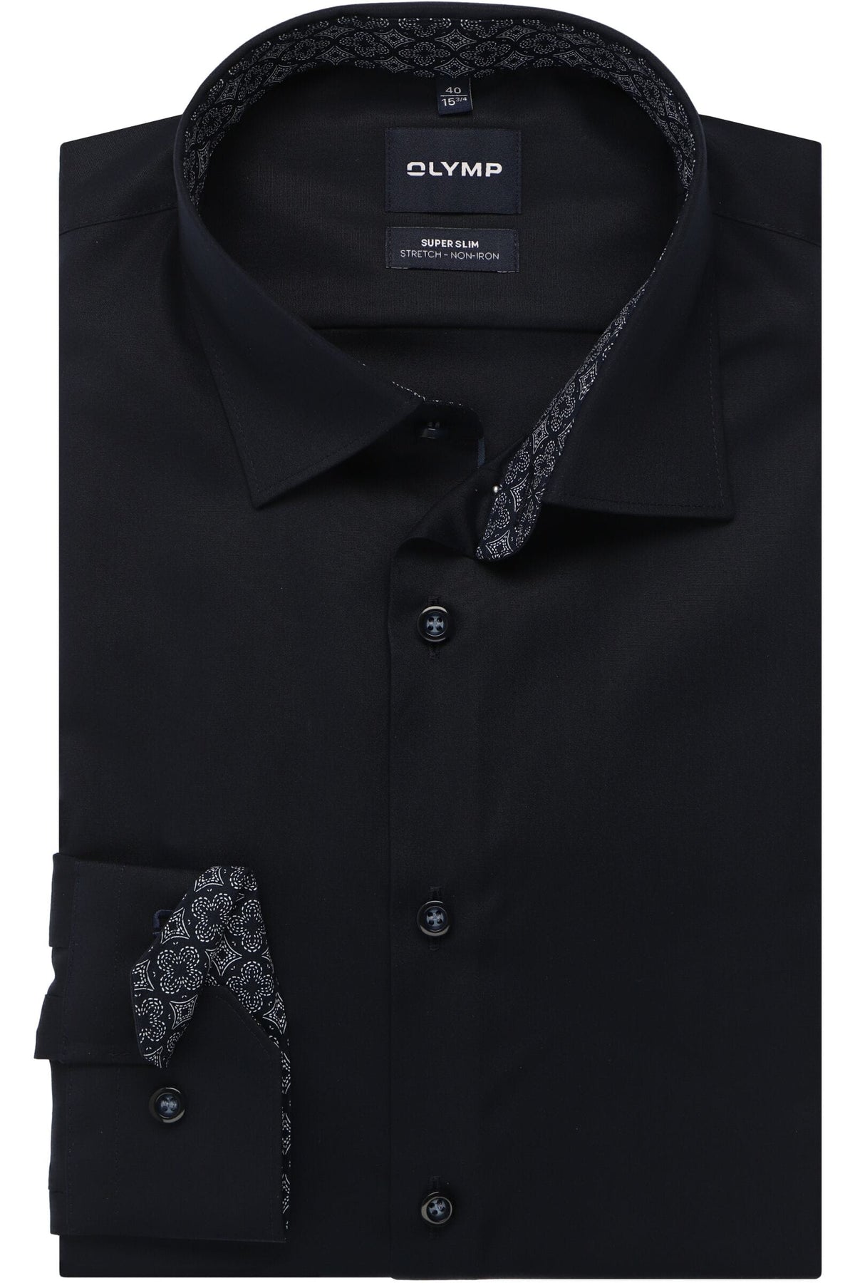 OLYMP No. Six Super Slim Hemd marine, Einfarbig
