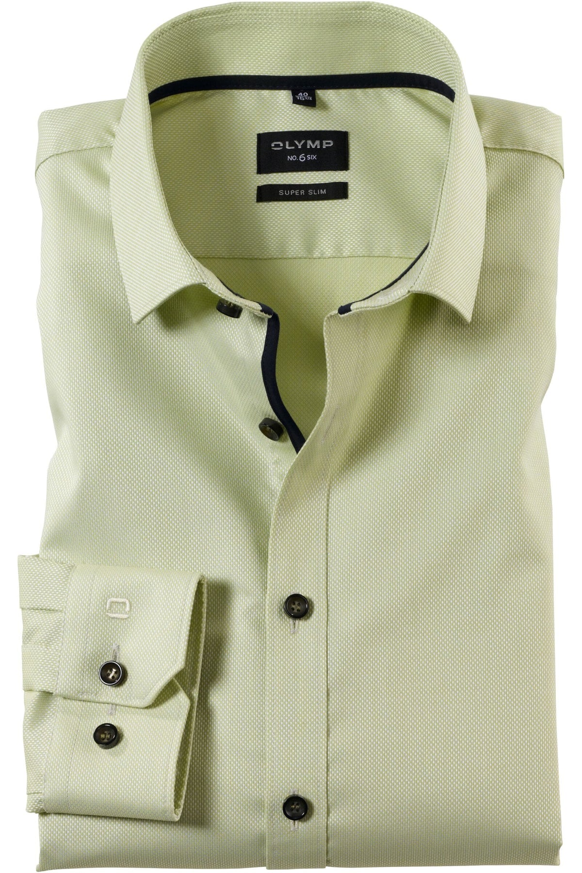 OLYMP No. Six Super Slim Hemd limone, Strukturiert