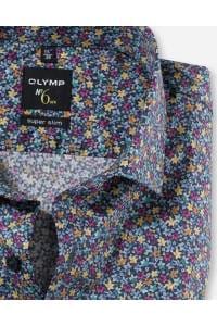 OLYMP No. Six Super Slim Hemd grün, Gemustert