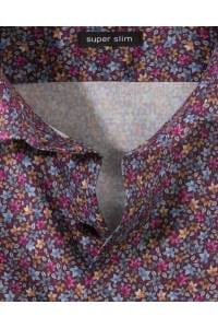 OLYMP No. Six Super Slim Hemd granat, Gemustert