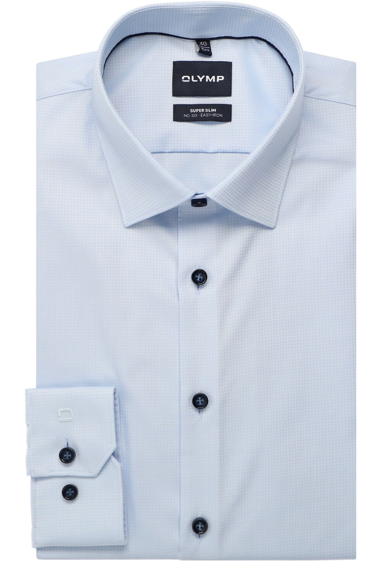OLYMP No. Six Super Slim Hemd bleu, Faux-uni