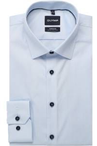 OLYMP No. Six Super Slim Hemd bleu, Faux-uni