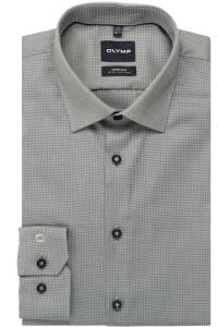 OLYMP No. Six Super Slim Hemd graugrün, Faux-uni