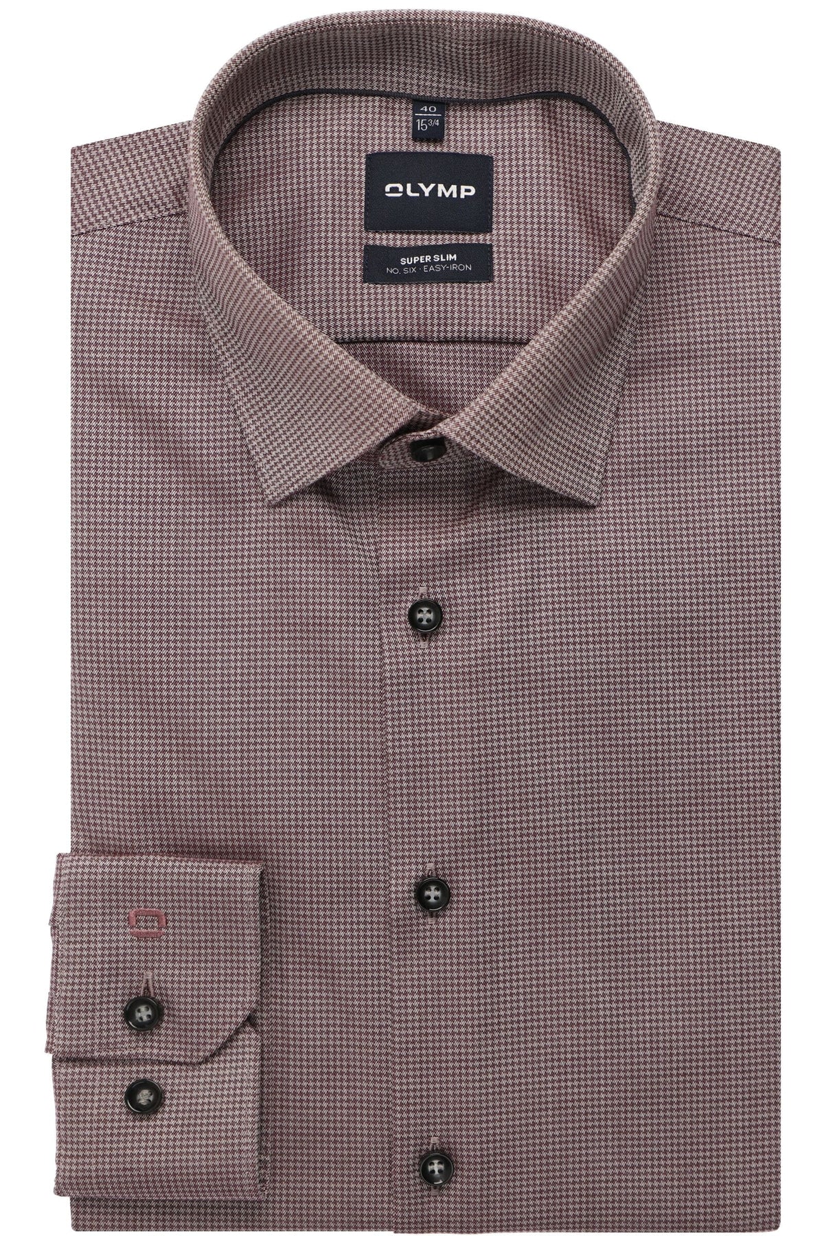 OLYMP No. Six Super Slim Hemd bordeaux, Faux-uni