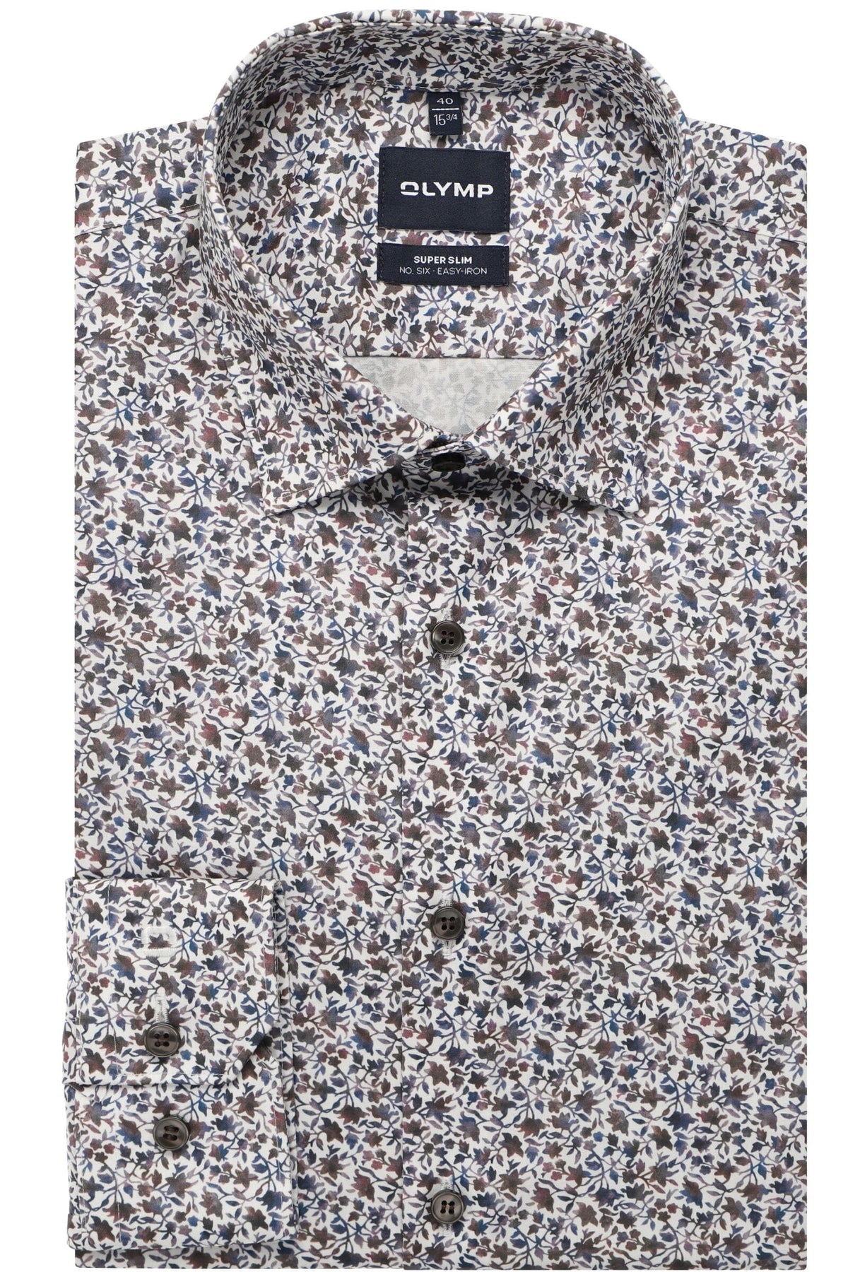 OLYMP No. Six Super Slim Hemd weiss, Bedruckt