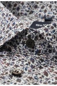 OLYMP No. Six Super Slim Hemd weiss, Bedruckt
