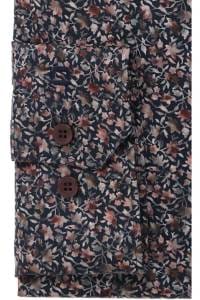 OLYMP No. Six Super Slim Hemd marine, Bedruckt