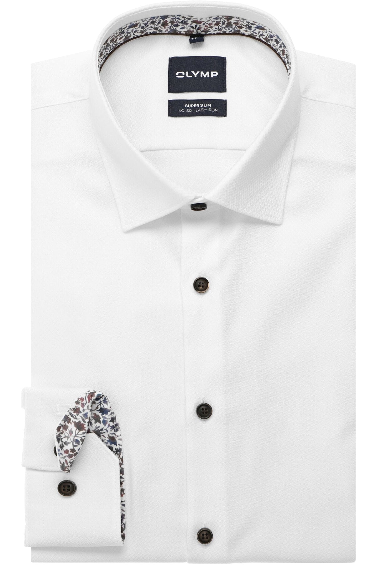 OLYMP No. Six Super Slim Hemd weiss, Faux-uni