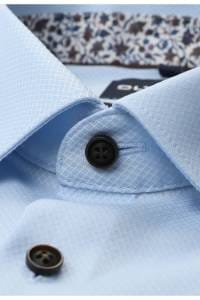 OLYMP No. Six Super Slim Hemd bleu, Faux-uni