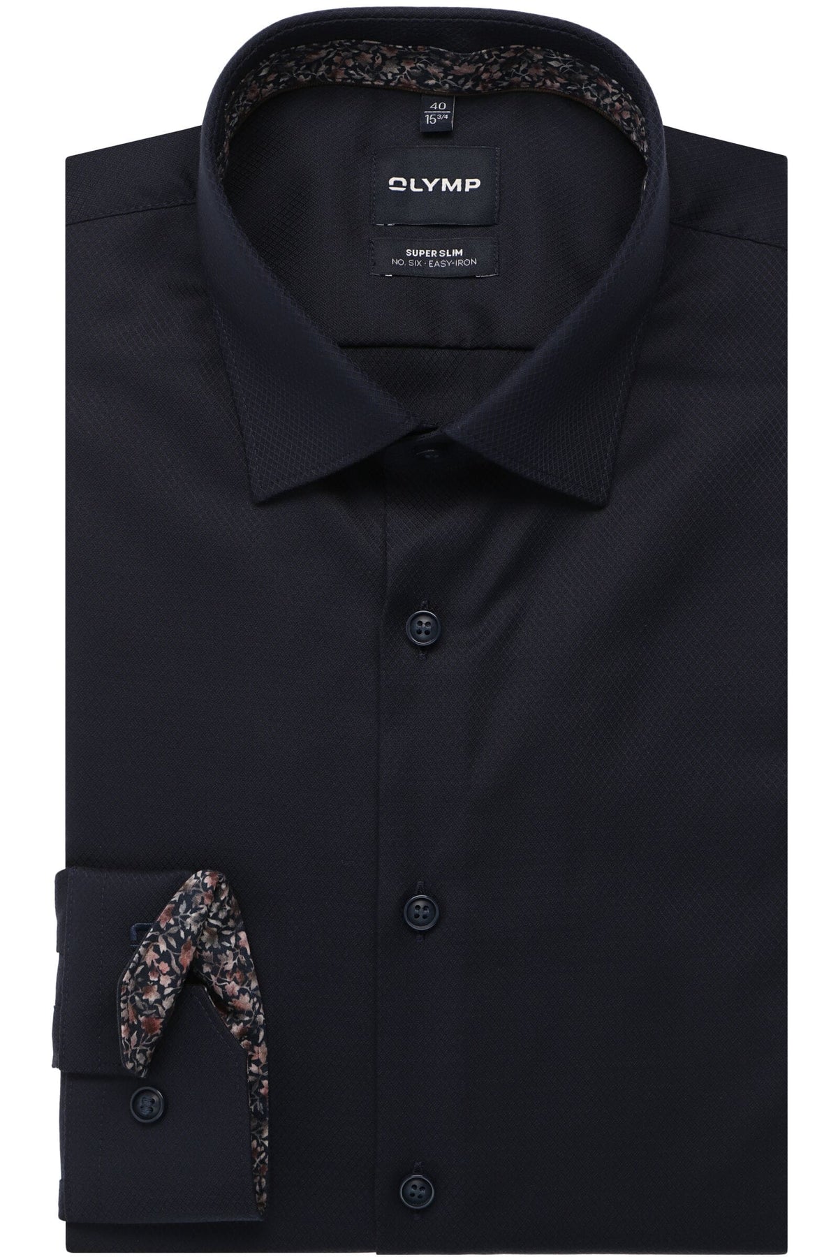 OLYMP No. Six Super Slim Hemd marine, Faux-uni