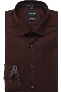 OLYMP No. Six Super Slim Hemd bordeaux, Faux-uni