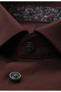 OLYMP No. Six Super Slim Hemd bordeaux, Faux-uni