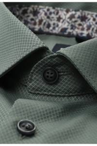 OLYMP No. Six Super Slim Hemd graugrün, Faux-uni