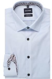 OLYMP No. Six Super Slim Hemd bleu, Faux-uni