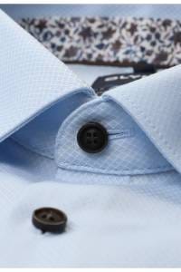 OLYMP No. Six Super Slim Hemd bleu, Faux-uni
