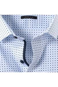 OLYMP No. Six Super Slim Hemd bleu, Gemustert