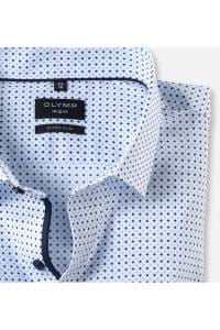 OLYMP No. Six Super Slim Hemd bleu, Gemustert