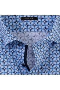 OLYMP No. Six Super Slim Hemd bleu, Gemustert