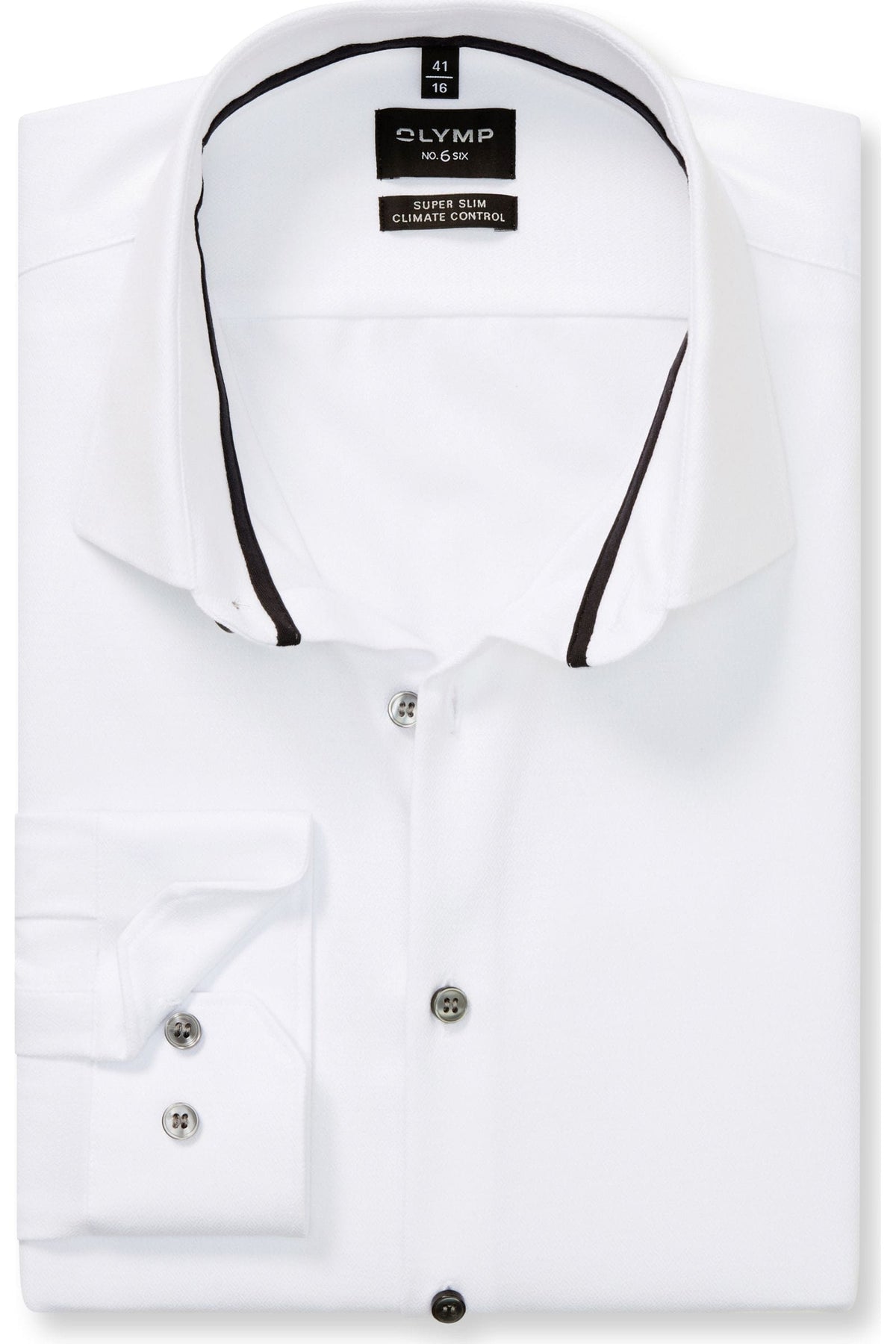 OLYMP No. Six Performance Climate Control Super Slim Hemd weiss, Faux-uni