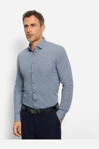 OLYMP No. Six Performance Climate Control Super Slim Hemd bleu, Bedruckt