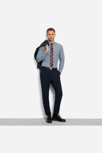 OLYMP No. Six Performance Climate Control Super Slim Hemd bleu, Bedruckt