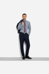 OLYMP No. Six Performance Climate Control Super Slim Hemd bleu, Bedruckt