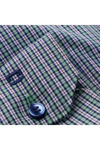 OLYMP No. Six Super Slim Hemd grün/blau, Kariert