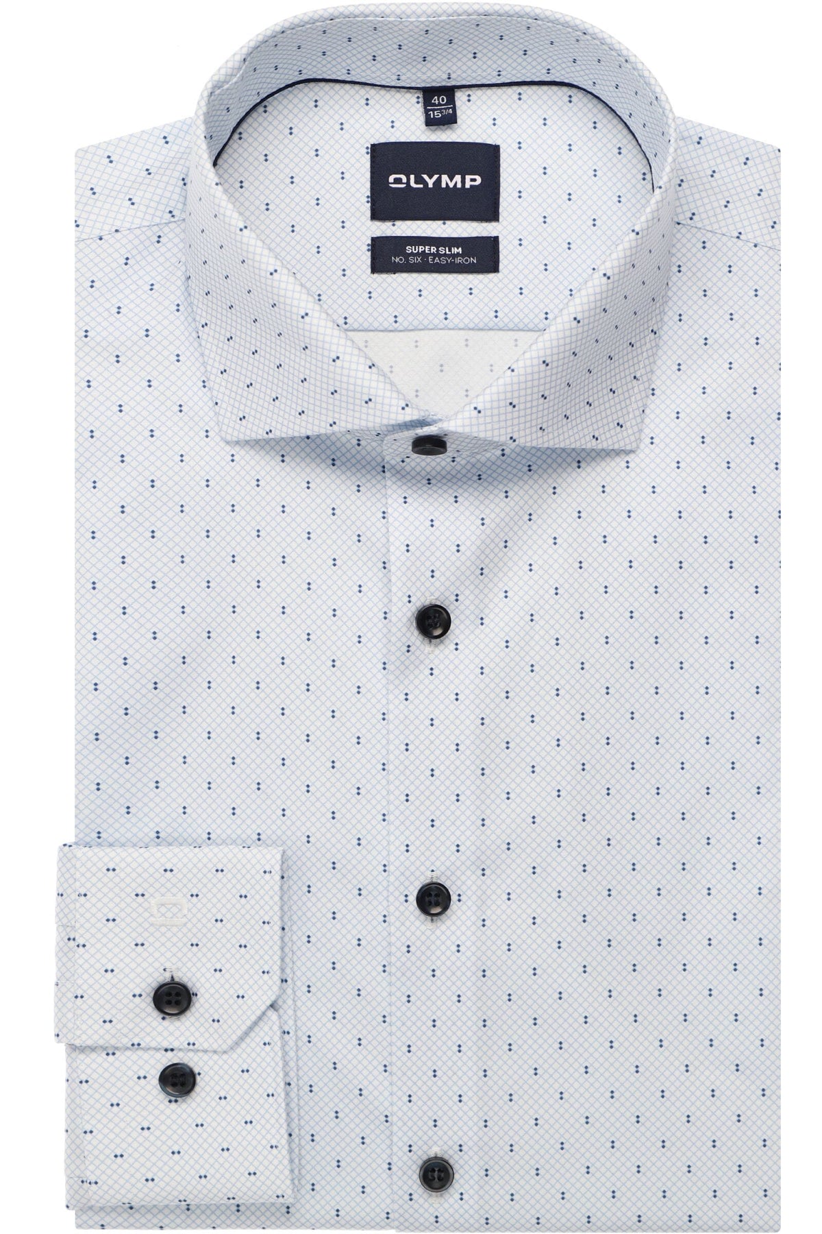 OLYMP No. Six Super Slim Hemd bleu, Bedruckt