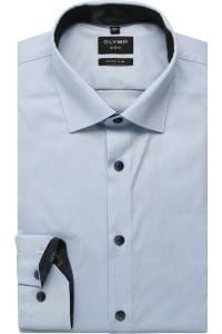 OLYMP No. Six Super Slim Hemd bleu, Faux-uni