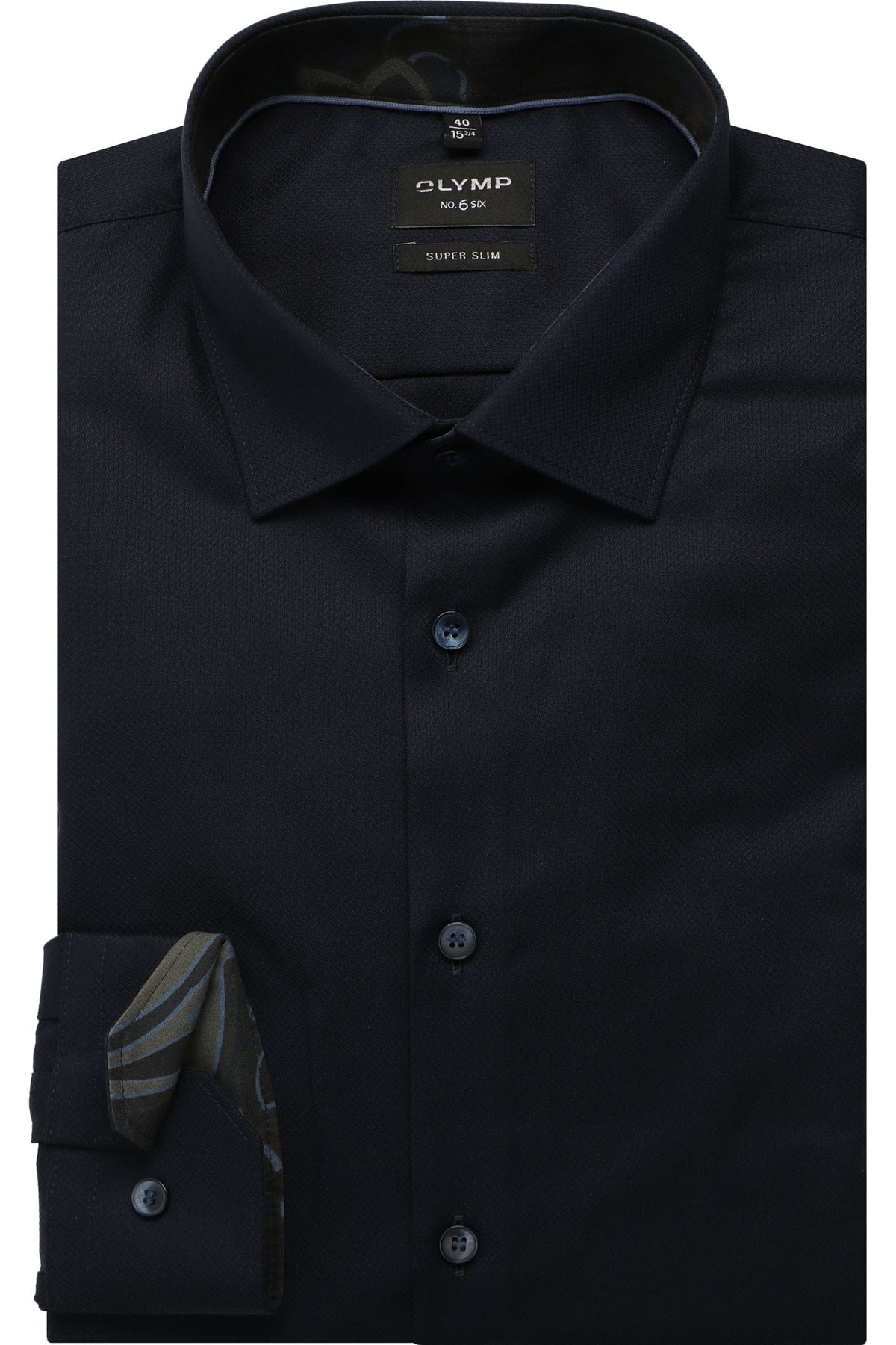OLYMP No. Six Super Slim Hemd nachtblau, Faux-uni