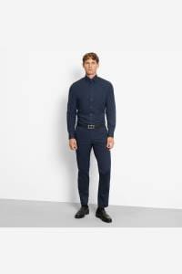 OLYMP No. Six Super Slim Hemd nachtblau, Faux-uni