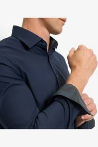 OLYMP No. Six Super Slim Hemd nachtblau, Faux-uni