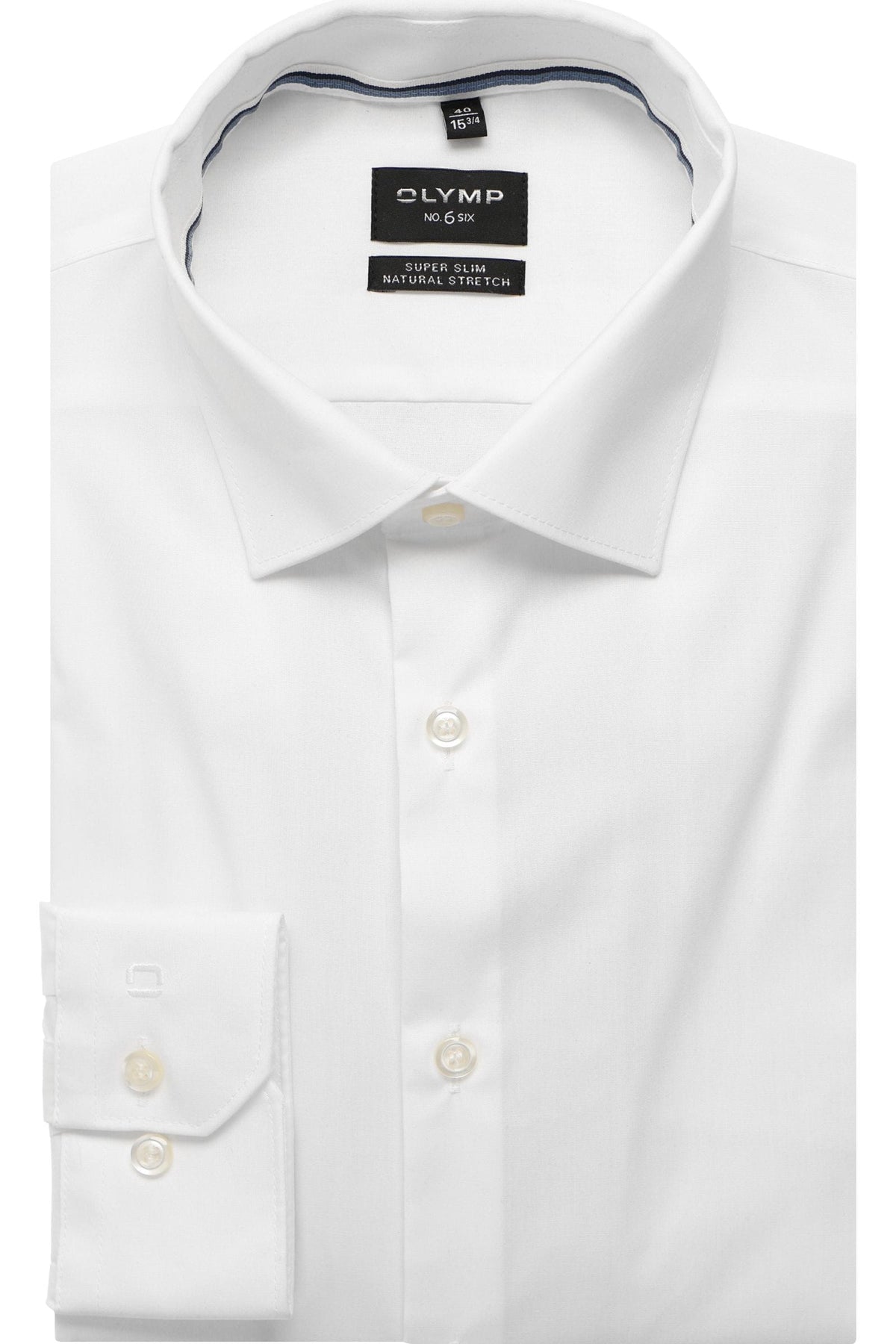 OLYMP No. Six Super Slim Hemd weiss, Einfarbig