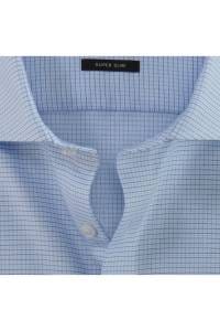OLYMP No. Six Super Slim Hemd bleu, Kariert