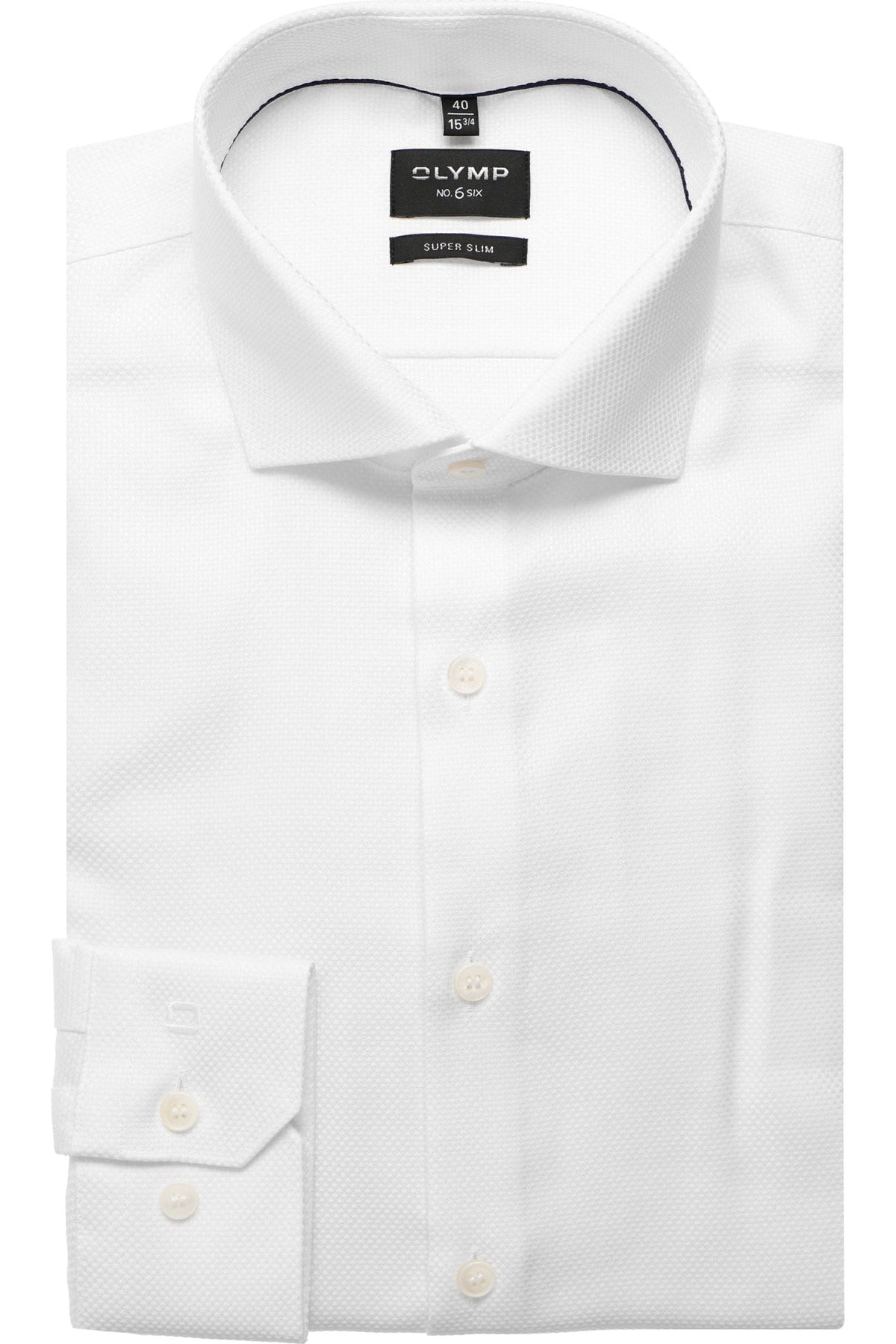 OLYMP No. Six Super Slim Hemd weiss, Einfarbig