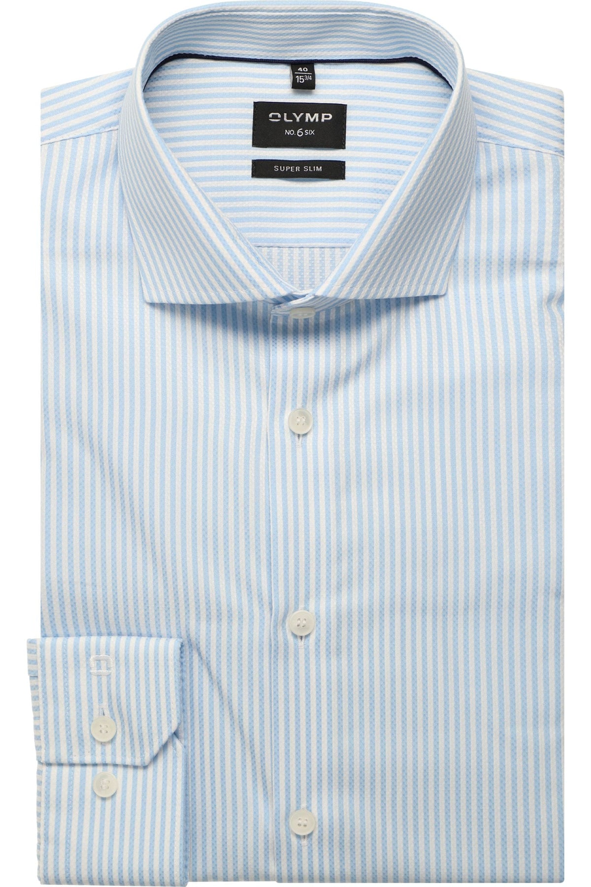 OLYMP No. Six Super Slim Hemd blau, Gestreift