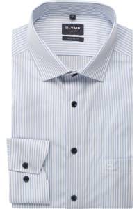 OLYMP Luxor Modern Fit Hemd bleu, Gestreift