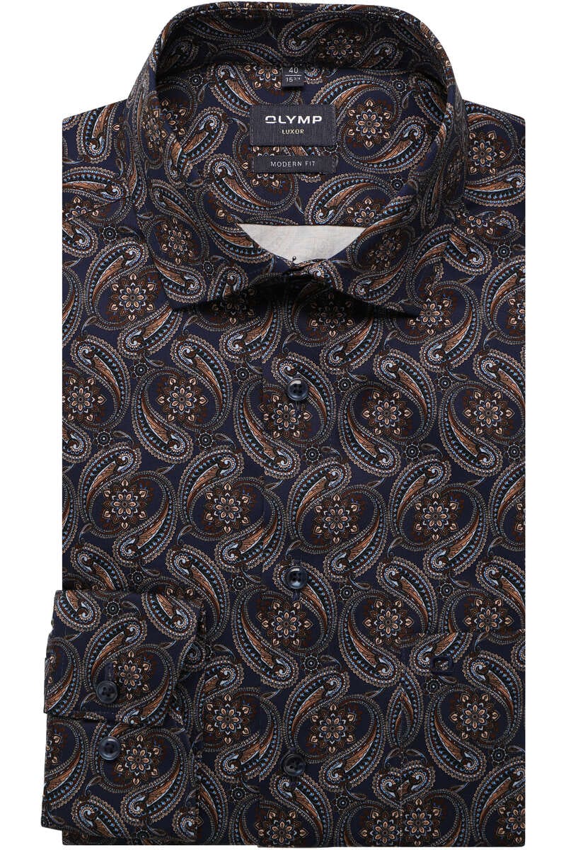 OLYMP Luxor Modern Fit Hemd braun, Paisley