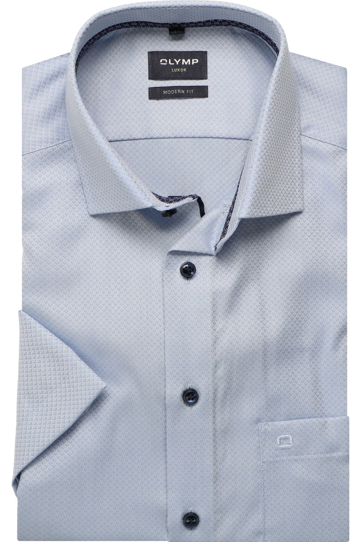 OLYMP Luxor Modern Fit Hemd bleu, Faux-uni