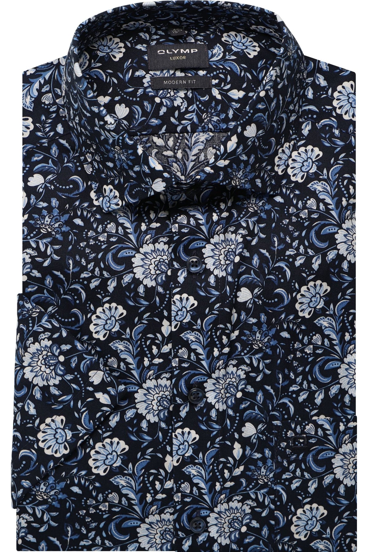 OLYMP Luxor Modern Fit Hemd marine, Blumen