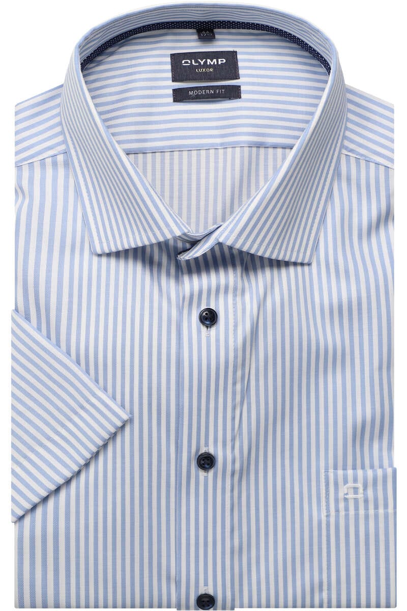 OLYMP Luxor Modern Fit Hemd bleu, Gestreift